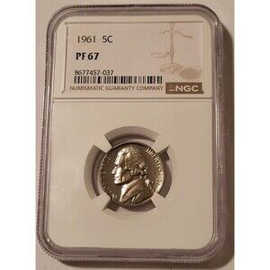 1961 Jefferson Nickel Proof PF67 NGC